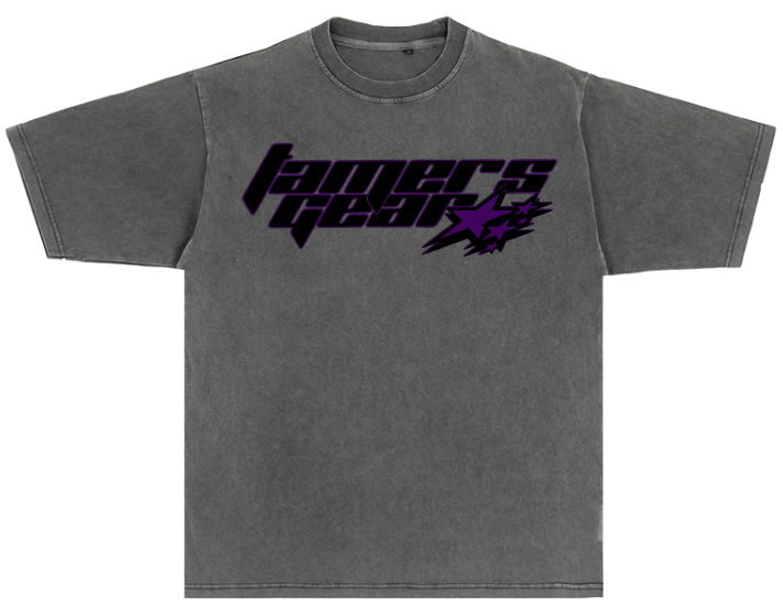 T-SHIRT TAMERS GEAR Purple Washed